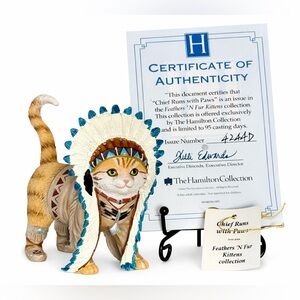 Hamilton Collection ~ Chief Runs with Paws ~ Feathers ‘N Fur Kittens #4244D